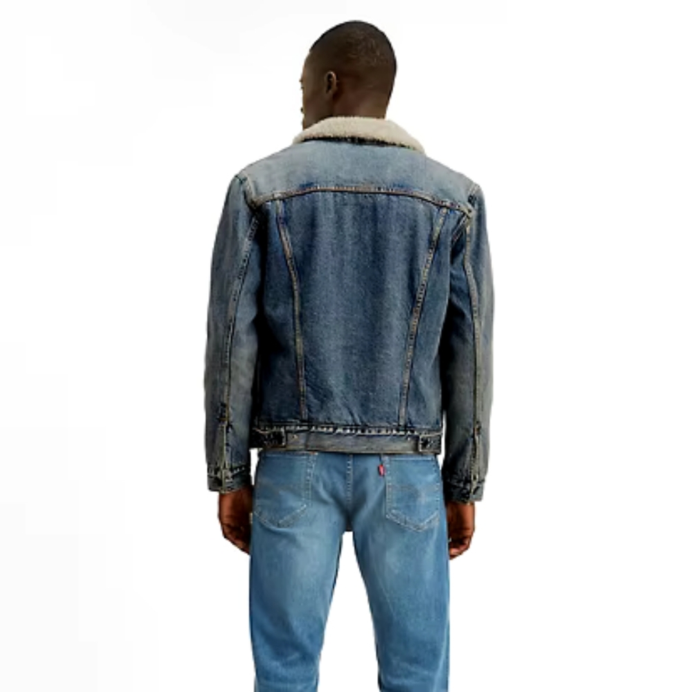 LEVI'S TYPE III SHERPA DENIM TRUCKER JACKET SIZE LARGE - Picture 2 of 5